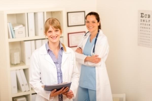 Women doctors smiling