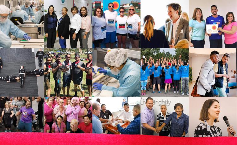 montage of groups of people
