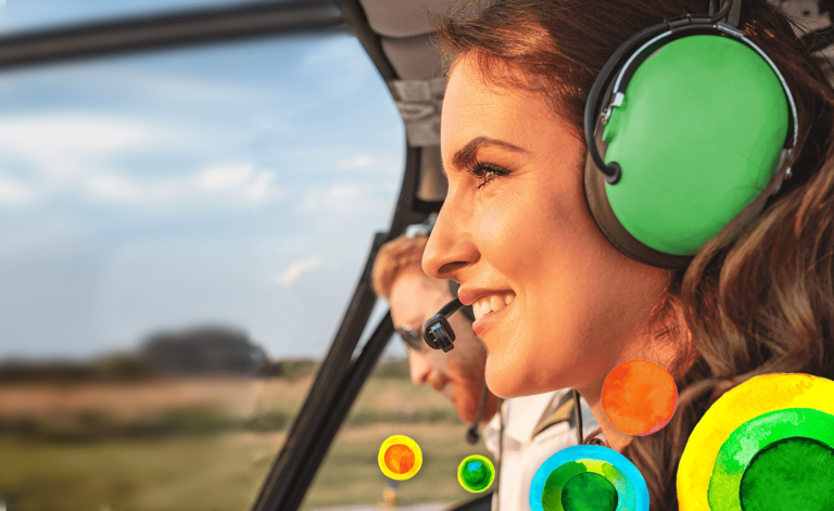 Woman pilot smiling
